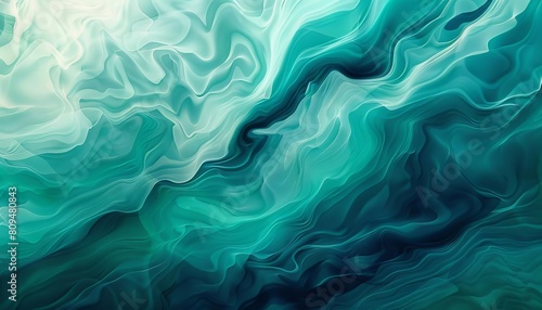 An abstract fluid gradient capturing waves of blues and greens with smooth transitions