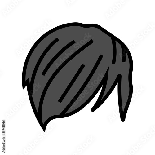 side swept bangs emo color icon vector. side swept bangs emo sign. isolated symbol illustration