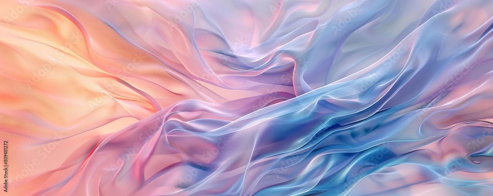 An abstract swirl pattern of pastel colors resembling flowing fabric in a gentle breeze