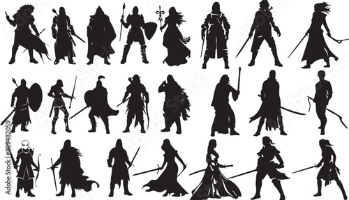 Warrior Silhouette Mastery Blackened Blend Vector Art