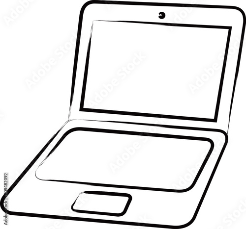 筆書きビジネスアイコン　ノートパソコン