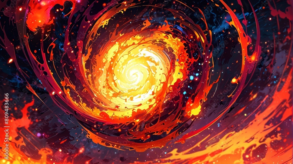 Obraz premium 渦巻く炎のイラスト,Generative AI AI画像