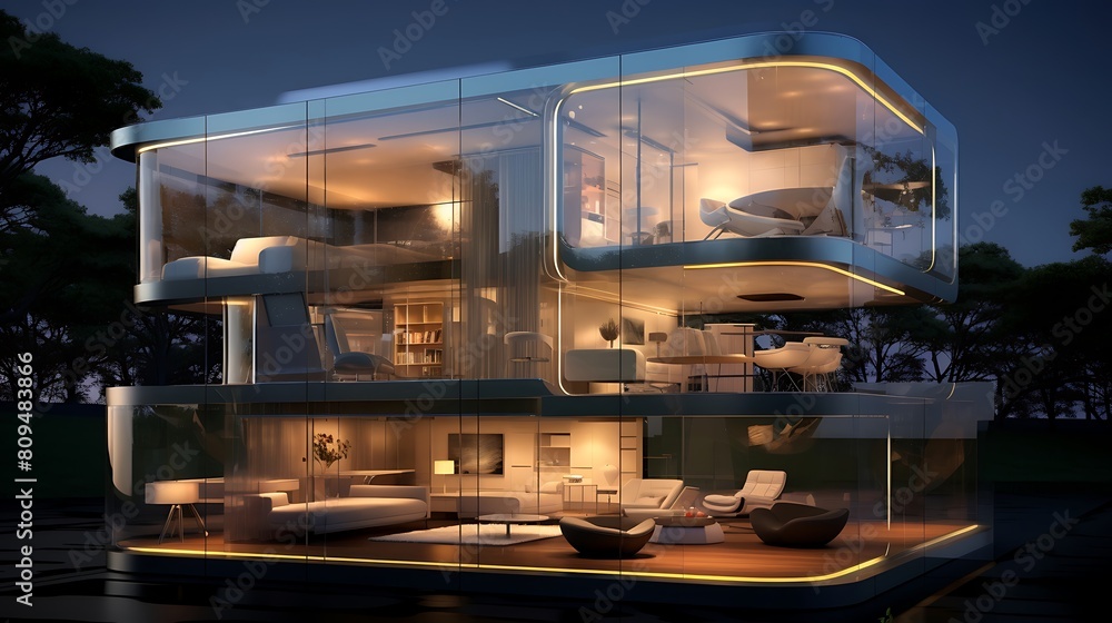 Futuristic Glass House: A Vision of Tomorrow's Living Futuristic Glass House: A Vision of Tomorrow's Living