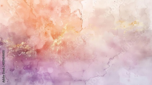 Dusty peach, soft pink, and lavender mixed with delicate metallic gold accents for an ethereal watercolor style