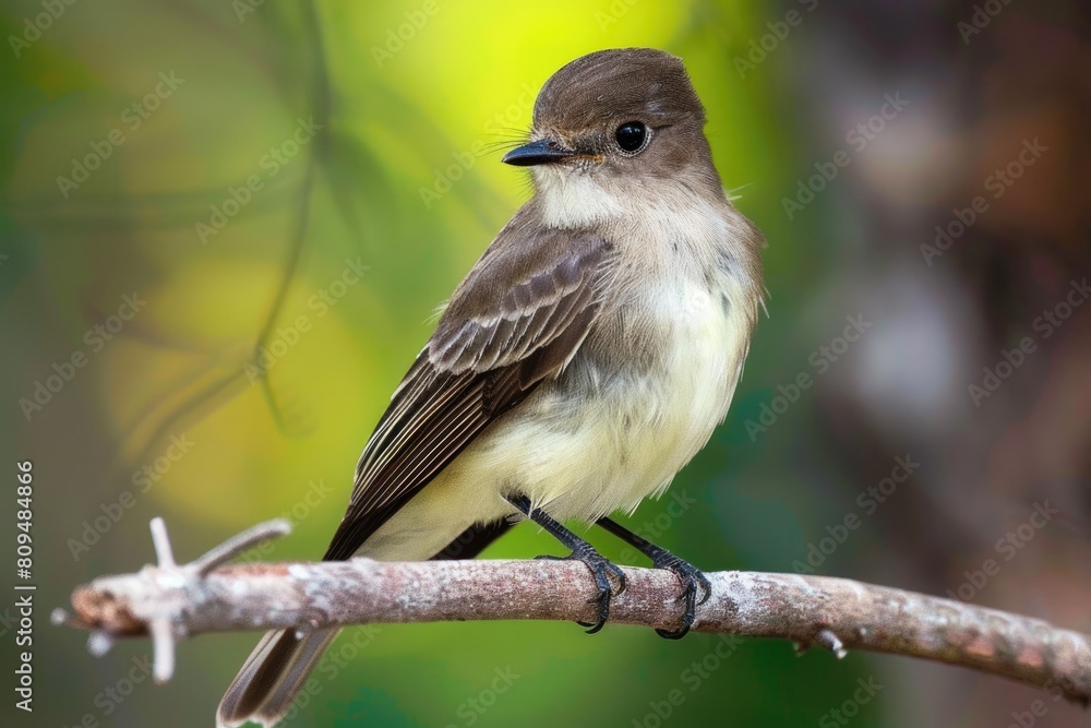 Beautiful Eastern Phoebe Perched in Florida Nature - Small Passerine Flycatcher Species in Struggle Beautiful Eastern Phoebe Perched in Florida Nature - Small Passerine Flycatcher Species in Struggle