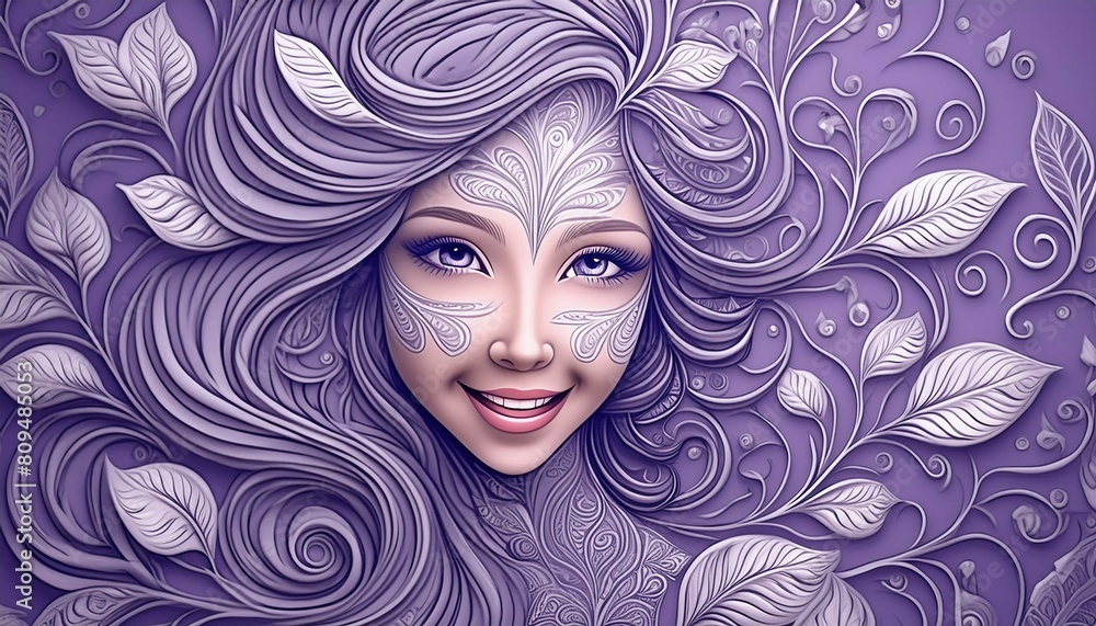 Portrait of a young woman with long, wavy brunette hair, sparkling hazel eyes, and an enigma Portrait of a young woman with long, wavy brunette hair, sparkling hazel eyes, and an enigma