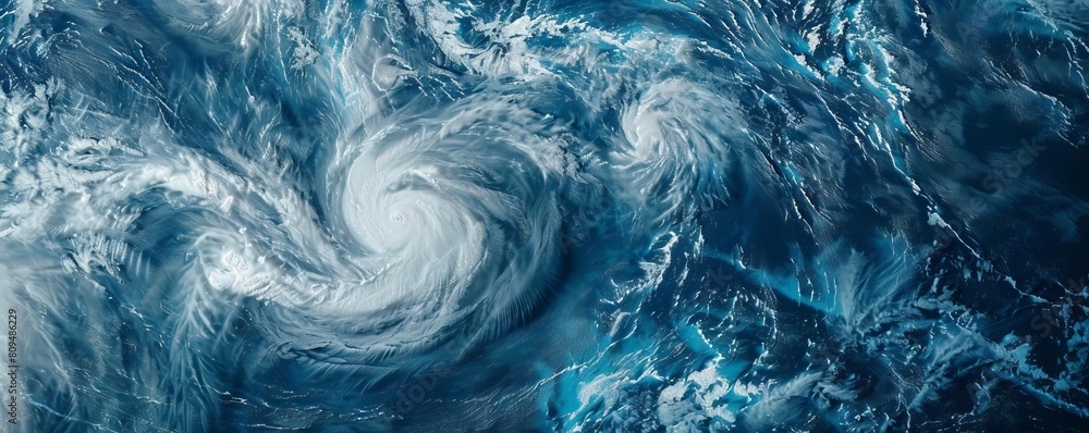 The swirling pattern of clouds captured in satellite imagery The swirling pattern of clouds captured in satellite imagery