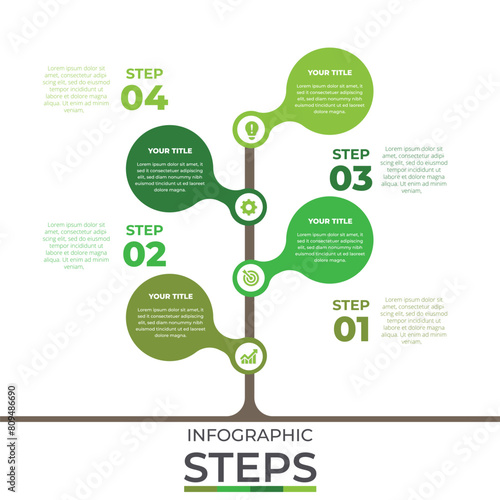 Business presentation with 4 steps or processes. Info graphic. three infographics vector design
