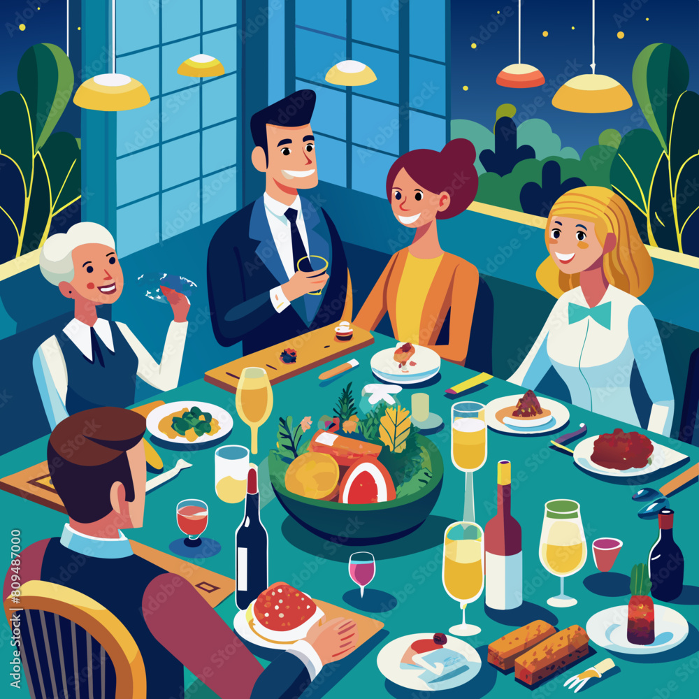 family having dinner