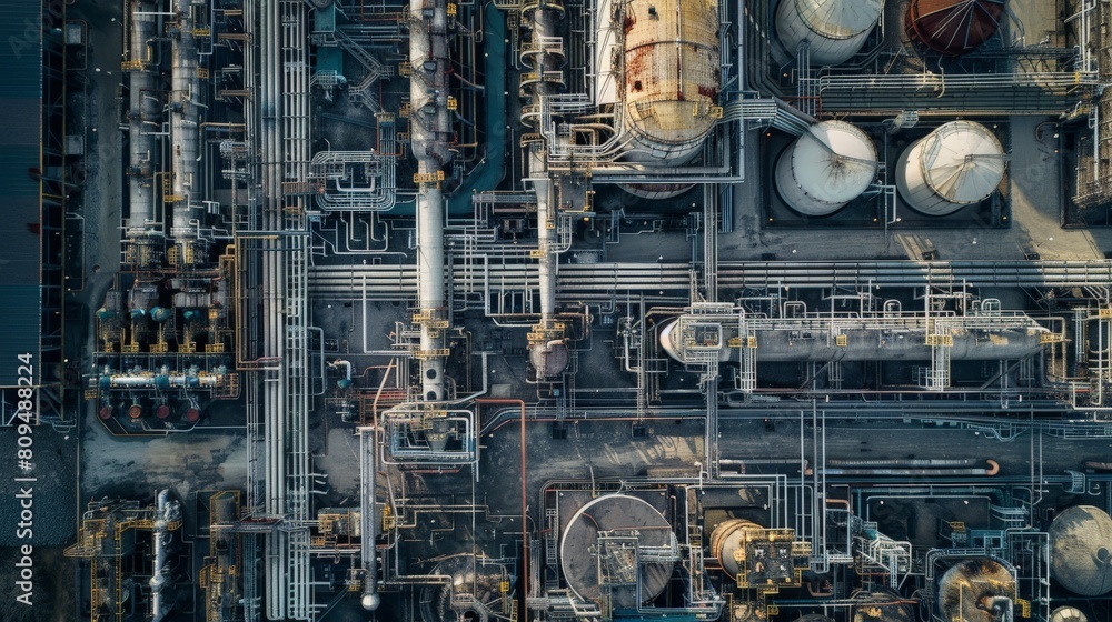 Aerial View of a Petrol Chemical Processing Plant and Storage Facility Aerial View of a Petrol Chemical Processing Plant and Storage Facility