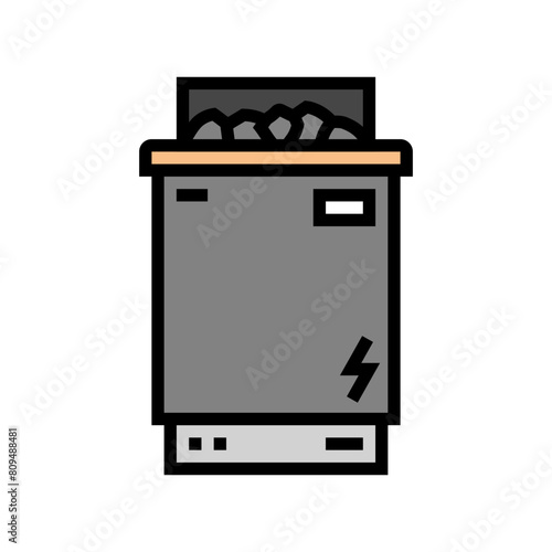 electric sauna color icon vector. electric sauna sign. isolated symbol illustration