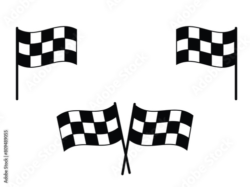 Race flag icon, simple design illustration vector - Vector