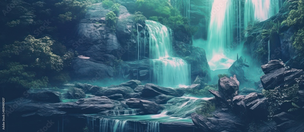 hidden waterfall in the forest hidden waterfall in the forest