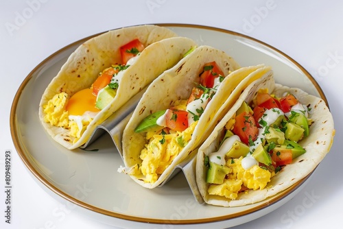 Mouthwatering Breakfast Tacos with Crisp Corn Tortillas and Tangy Hot Sauce