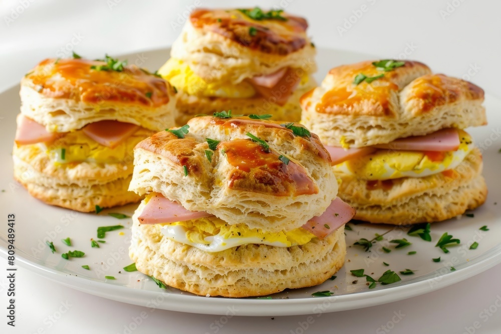 Fluffy Egg and Savory Ham Biscuit Sandwiches: Air Fryer Recipe Fluffy Egg and Savory Ham Biscuit Sandwiches: Air Fryer Recipe