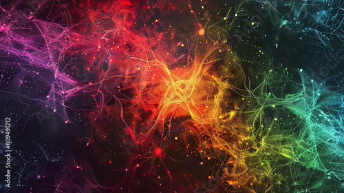 multicolor neural network background © Shanorsila
