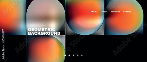 Geometric abstract glassmorphism with circles and squares. Vector Illustration For Wallpaper, Banner, Background, Card, Book Illustration, landing page