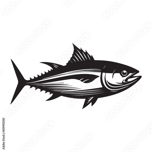 tuna fish silhouette vector 