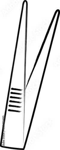 筆書き工具イラスト　ピンセット
