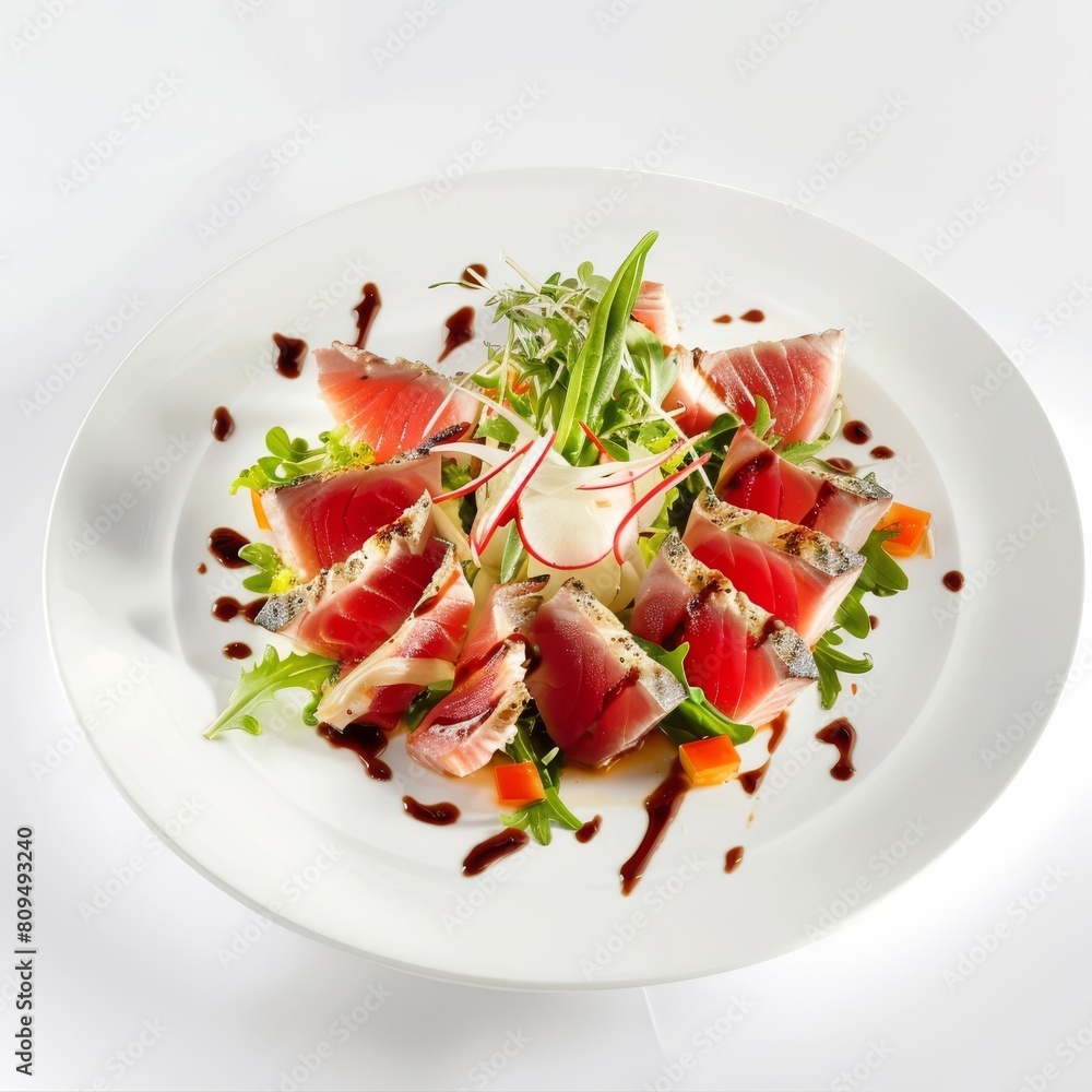 Seared Ahi Tuna Steak with Homemade Garlic Sauce Seared Ahi Tuna Steak with Homemade Garlic Sauce