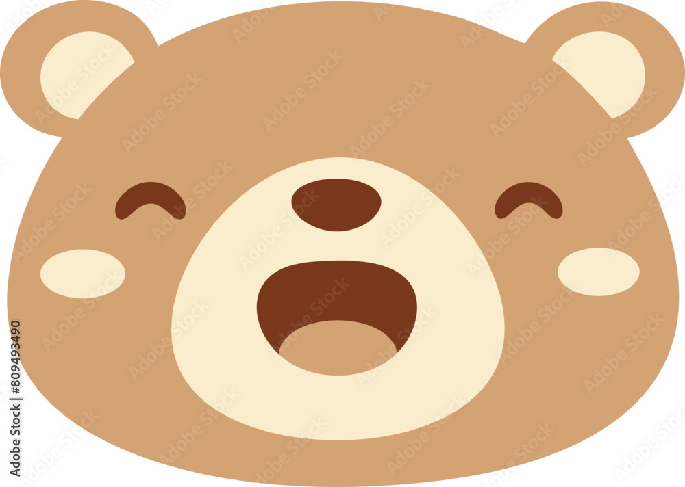 Cute and smile bear head. bear face illustration flat style Cute and smile bear head. bear face illustration flat style
