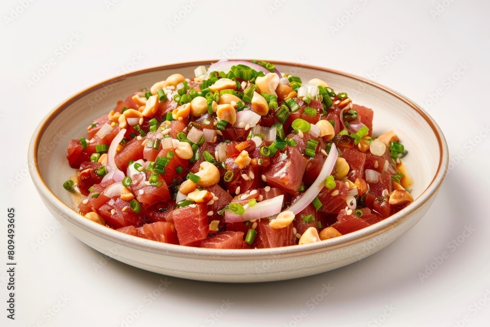 Ahi Poke with Tuna, Ginger, and Taro Chips Ahi Poke with Tuna, Ginger, and Taro Chips