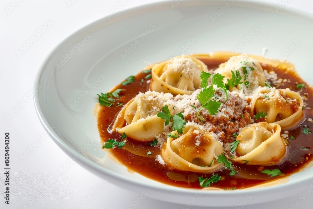 Agnolotti Bolognese: A Velvety Embrace of Rich Burgundy Sauce Agnolotti Bolognese: A Velvety Embrace of Rich Burgundy Sauce