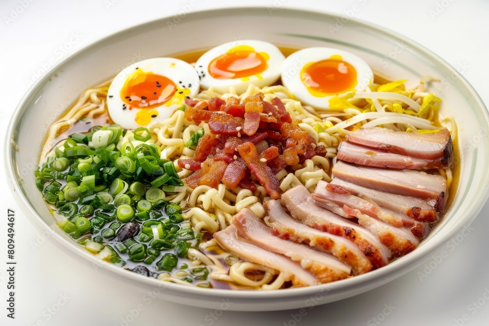 Delectable Afternoon Ramen Bowl with Rich Broth and Tender Pork Belly Delectable Afternoon Ramen Bowl with Rich Broth and Tender Pork Belly