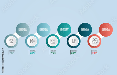infographic circle steps timeline business workflow report background