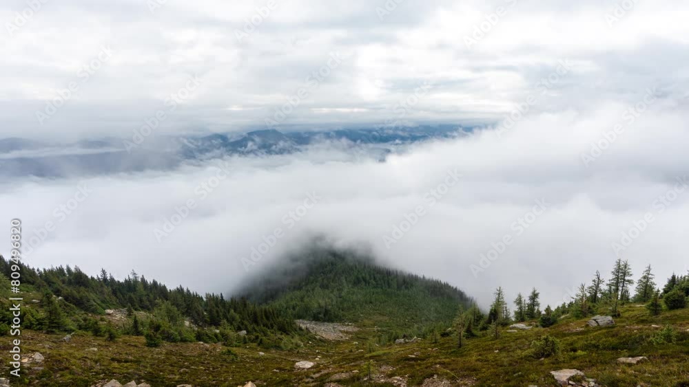 Timelapse, Clouds Inversions Above Mountain Landscape, Mount St. Piran and Lake Louise, Banff National Park Canada Timelapse, Clouds Inversions Above Mountain Landscape, Mount St. Piran and Lake Louise, Banff National Park Canada