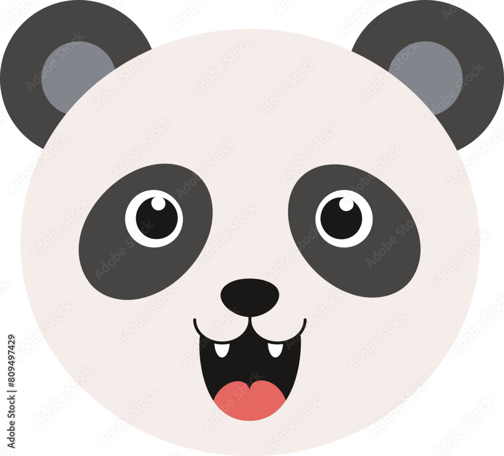 A cartoon panda with a big smile on its face A cartoon panda with a big smile on its face