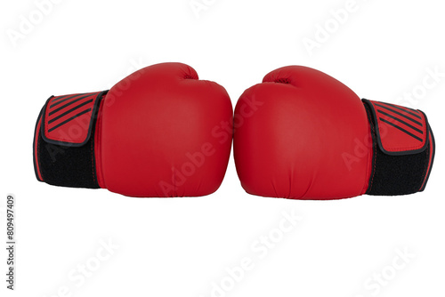 red boxing gloves isolated