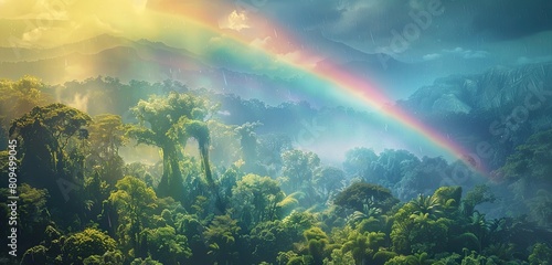 rainbow in the forest