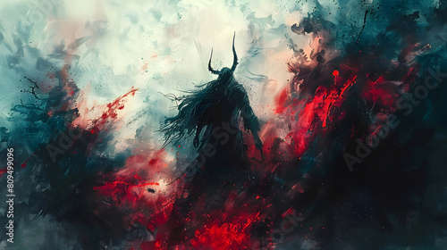 Haunting Watercolor Depiction of Souls Sacrificed to Fuel Dark Magic