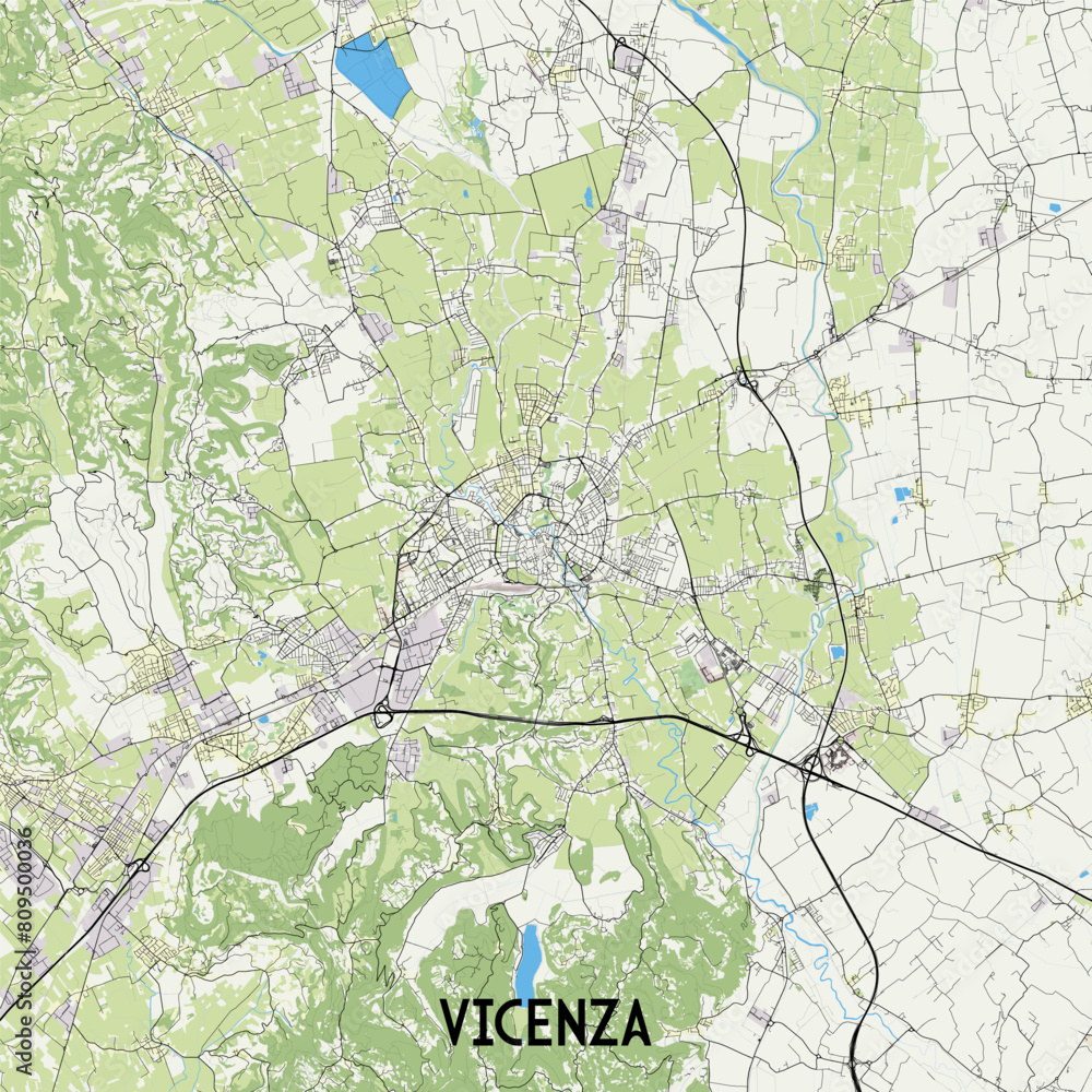 Vicenza Italy map poster art