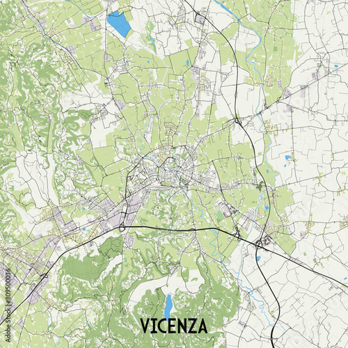 Vicenza Italy map poster art