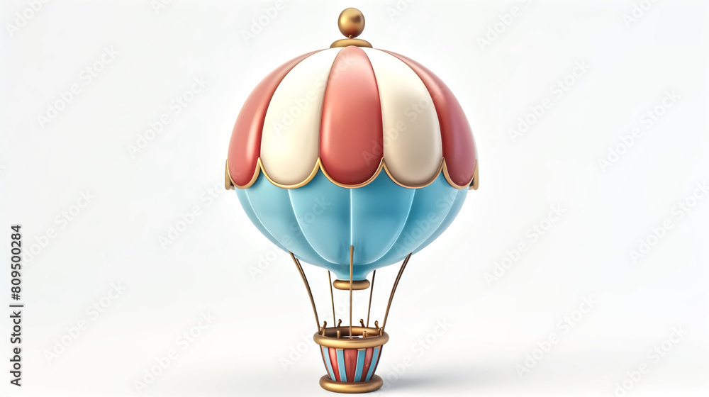 Obraz premium Generate a 3D illustration of a whimsical, cartoon-style hot air