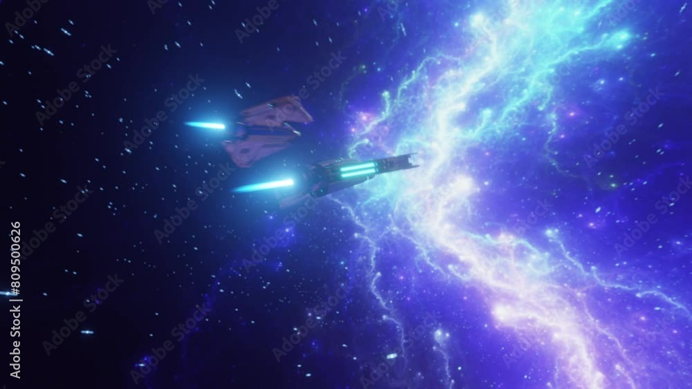 Spaceships travelling in deep space Spaceships travelling in deep space