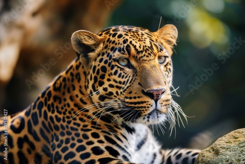 African leopard female pose in beautiful day light  African leopard face  AI generated