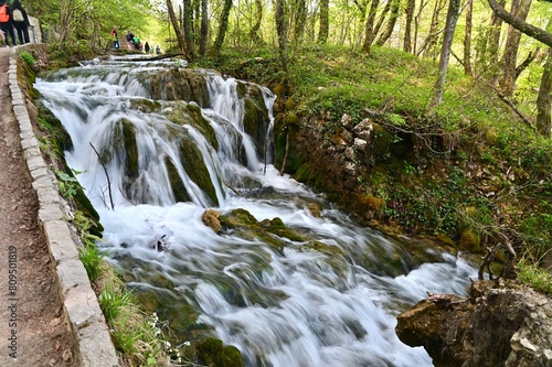 Beautiful Cascades at Plitvice Lakes National Park in Croatia