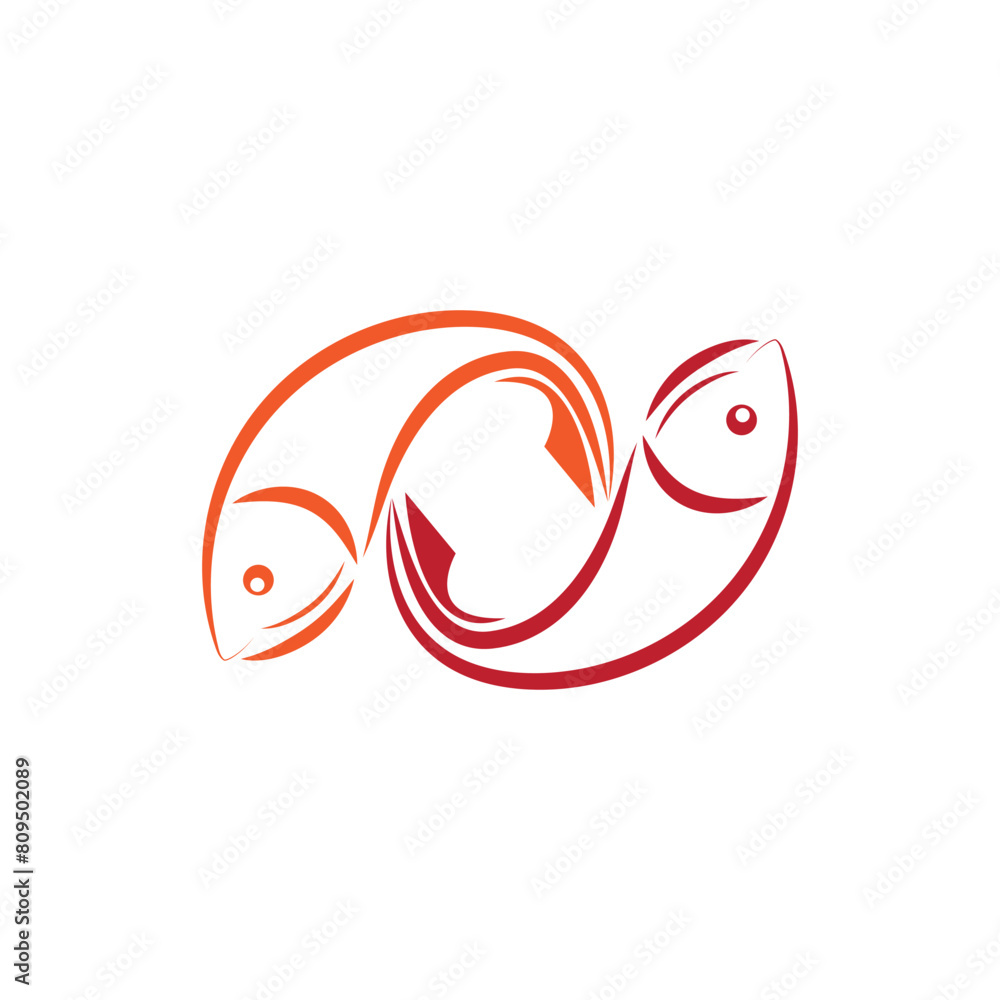 Fish logo vector template element symbol