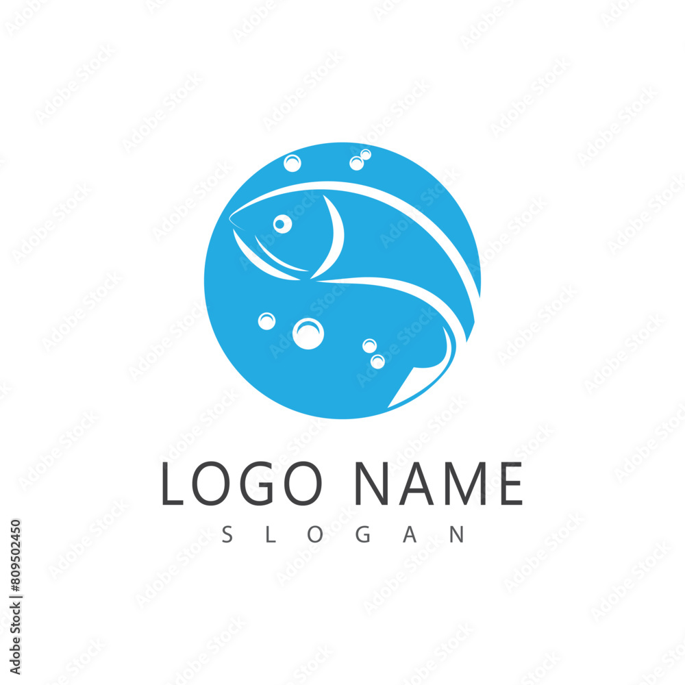 Naklejka premium Fish logo vector template element symbol