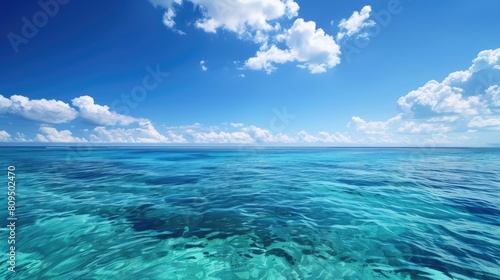 Stunning ocean and clear azure sky