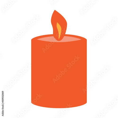 Cartoon Burning Flame Candle Icon