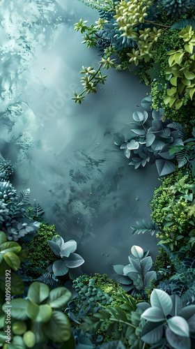 Lush and Verdant Foliage Envelops the Frame in a Captivating Eco-Friendly Digital Landscape