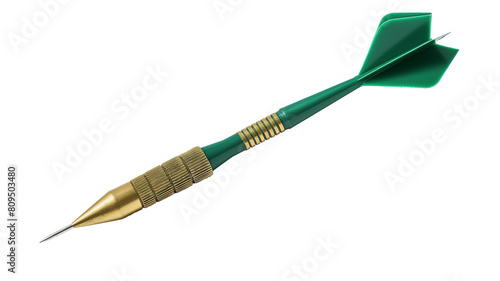 Green dart for darts isolated on a transparent background