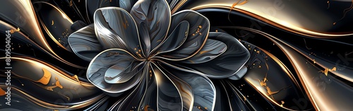 Luxury abstract background with golden flower