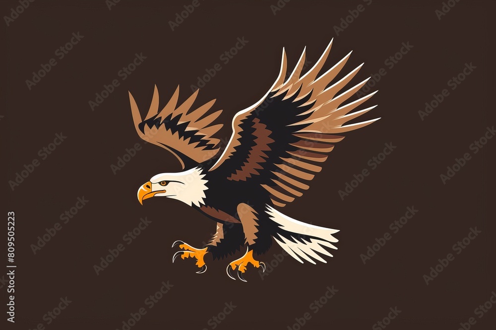 Fototapeta premium a giant eagle flying with large talons in a vector logo style