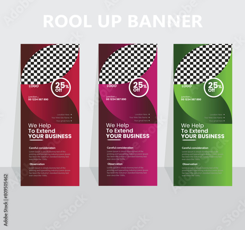 Professional Roll up banner design template. 