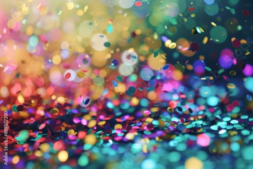 Celebration and colorful confetti party. Blur abstract background, Ai generated © Tanu